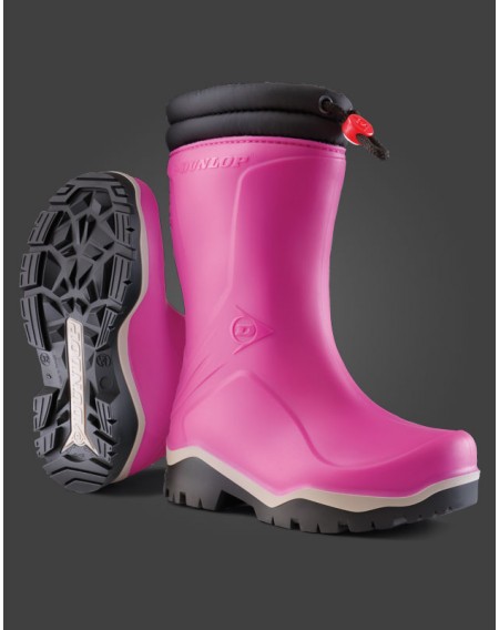 Μπότες γονάτου με γούνα παιδικές Dunlop Blizzard Kids ροζ