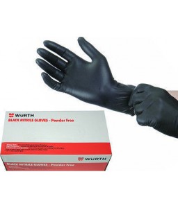 Γάντια νιτριλίου μιας χρήσης πακέτο των 100 Wurth χρώματος μαύρου