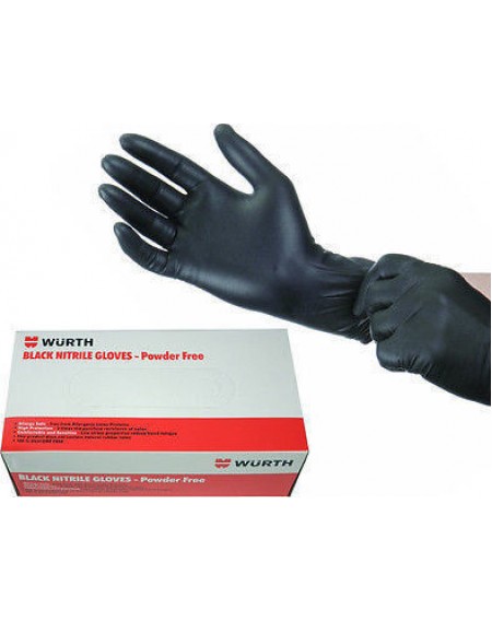 Γάντια νιτριλίου μιας χρήσης πακέτο των 100 Wurth χρώματος μαύρου