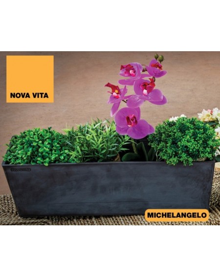 Γλάστρα -Ζαρτινιέρα Nova Vita Michelangelo από 100% ανακυκλωμένο πλαστικό ARTPLAST 50cm x 16cm ύψος